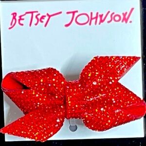Betsy Johnson Holiday Bling Red Bow Ring